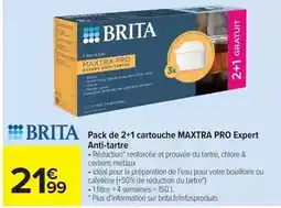 Carrefour Drive Brita - pack de 2+1 cartouche maxtra pro expert anti-tartre offre