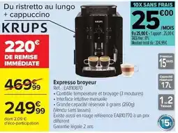 Carrefour Drive Krups - expresso broyeur réf. : ea810870 offre
