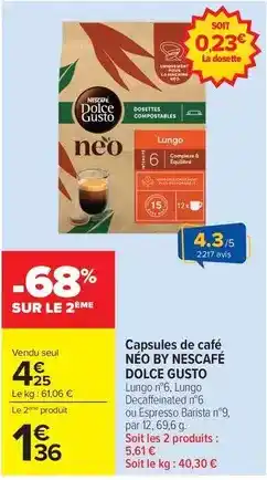 Carrefour Drive Nescafé - capsules de café offre