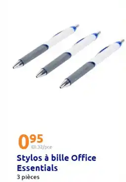 Action Stylos à bille Office Essentials 3 pièces0.95 offre