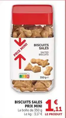 Super U Prix mini - biscuits sales offre