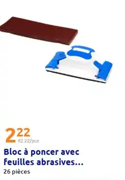 Action Bloc à poncer avec feuilles abrasives offre