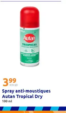 Action Spray anti-moustiques Autan Tropical Dry offre
