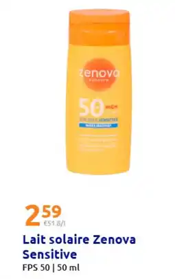 Action ZENOVA Lait solaire Sensitive offre