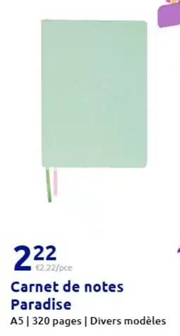 Action Carnet de notes Paradise offre