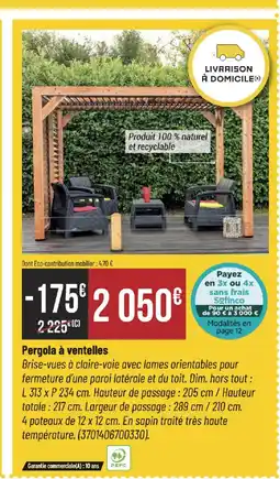 Bricorama Pergola à ventelles offre