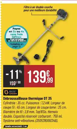 Bricorama BEST GREEN Débroussailleuse thermique DT 35 offre