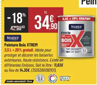 Bricorama NUANCE Peinture bois xtrem offre