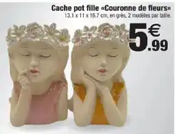 Bazarland Cache pot fille Couronne de fleurs offre