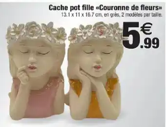 Cache pot fille Couronne de fleurs