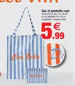 Bazarland Sac et pochette rayé offre