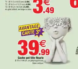 Bazarland Cache pot tête fleurie offre