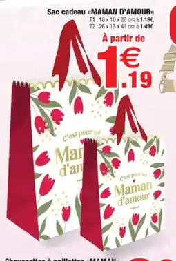 Bazarland Sac cadeau maman d'amour offre