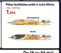 Hmarket MARIE Pâtes feuilletées prête à cuire offre