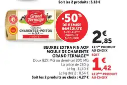 Bi1 GRAND FERMAGE Beurre extra fin aop le 1er produit moule de charente offre