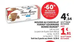 Bi1 BONNE MAMAN Mousse au chocolat le 1er pack format gourmand offre