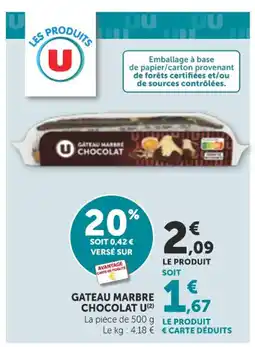 Bi1 U Gateau marbre chocolat offre