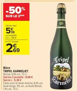 Carrefour Contact TRIPEL KARMELIET Bière offre