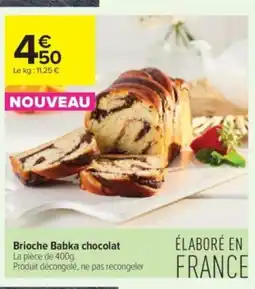 Carrefour Contact Brioche Babka chocolat offre