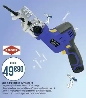 Géant Casino Cogex scie multifonction 12v sans fil offre