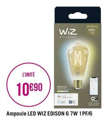 Géant Casino Ampoule led wiz edison 6 7w 1pf/6 offre