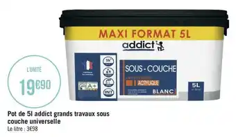 Géant Casino Addict pot de peinture 5l addict grand travaux couche universelle offre