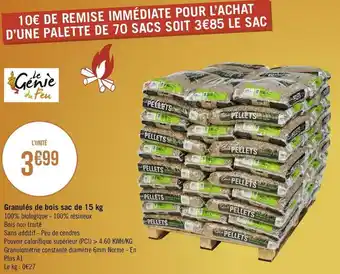 Géant Casino Granulés de bois sac de 15 kg offre