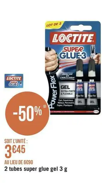 Géant Casino Loctite 2 tubes super glue gel 3 g offre