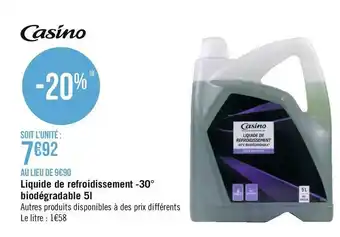 Géant Casino Casino liquide de refroidissement -30° biodégradable 5l offre