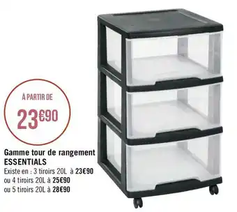 Géant Casino Gamme tour de rangement essentials offre