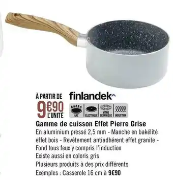 Géant Casino Finlandek gamme de cuisson effet pierre grise offre