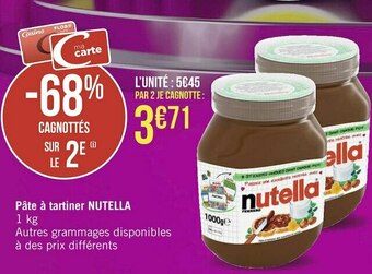 Géant Casino Nutella pâte à tartiner offre