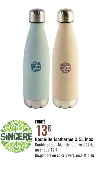 Géant Casino Casino bouteille isotherme 0,5l inox offre