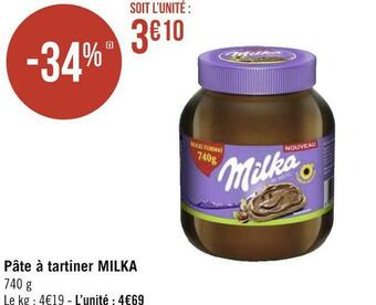Géant Casino Milka pâte à tartiner offre