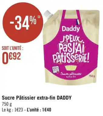 Géant Casino Daddy sucre pâtissier extra-fin offre