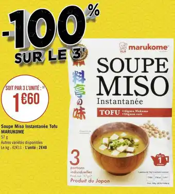 Marukome soupe miso instantanée tofu