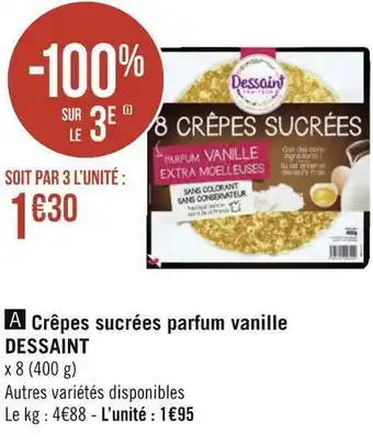 Géant Casino Dessaint crêpes sucrées parfum vanille offre
