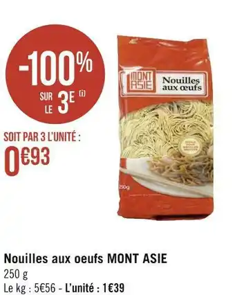 Géant Casino Mont asie nouilles aux oeufs offre