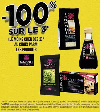 Géant Casino Tanoshi bon plan sur les produits tanoshi offre