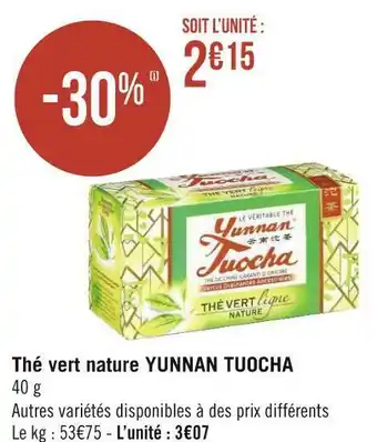 Yunnan tuocha thé vert nature