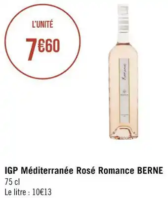 Berne igp méditerranée rosé romance