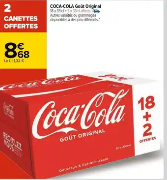 Carrefour Coca-cola coca-cola goût original offre