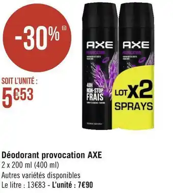 Géant Casino Axe déodorant provocation offre