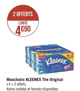 Géant Casino Kleenex mouchoirs the original offre