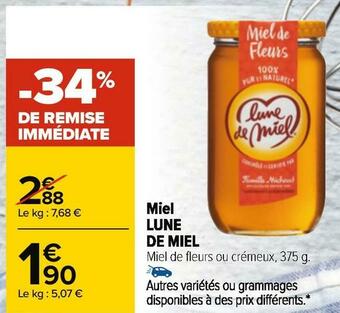 Carrefour Lune de miel miel offre