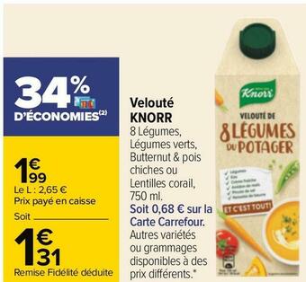 Carrefour Knorr velouté offre