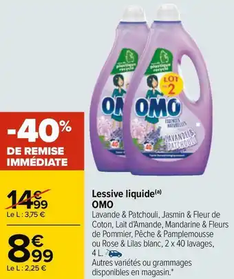 Carrefour Omo lessive liquide offre