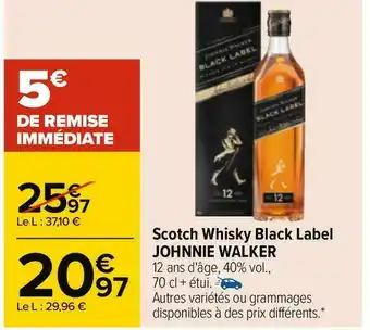 Carrefour Johnnie walker scotch whisky black label offre