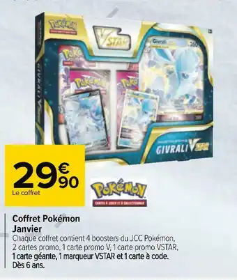 Carrefour Pokémon coffret pokémon janvier offre