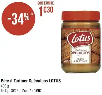 Géant Casino Lotus pâte à tartiner spéculoos offre
